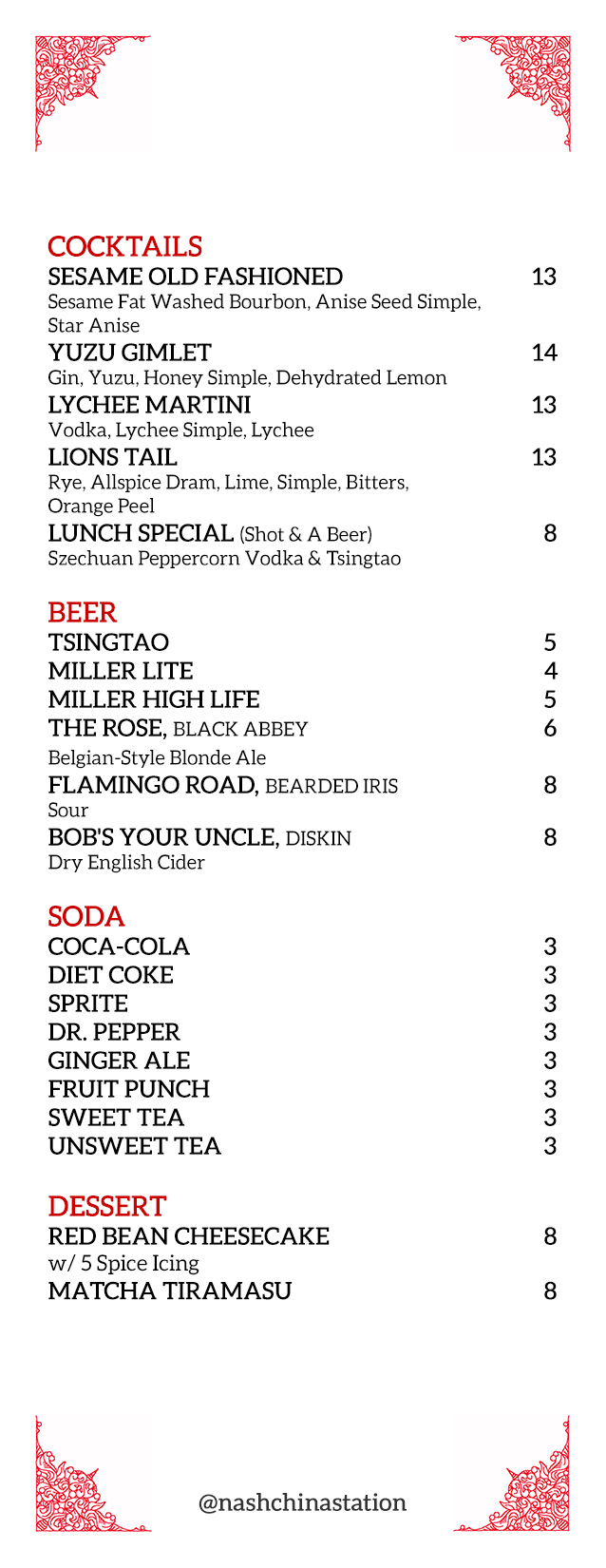 Beverage Menu